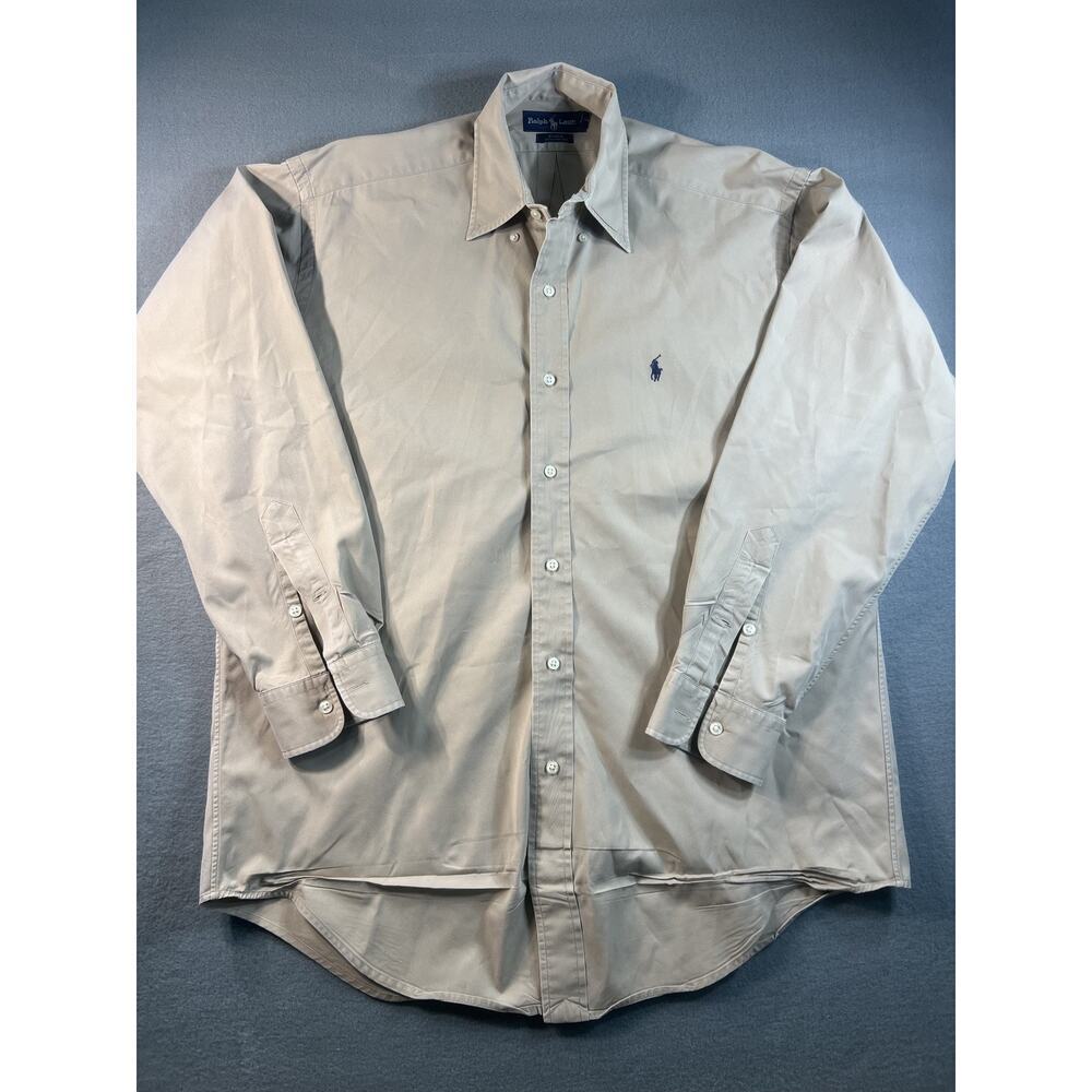 Ralph Lauren Blake Vintage Button-Down Shirt Beige Oversized Men's MED